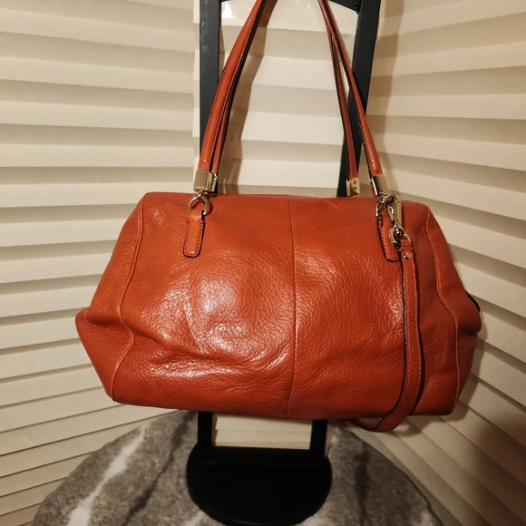 Coach Burnt Orange Leather Shoulder Bag - Picture 2 of 16